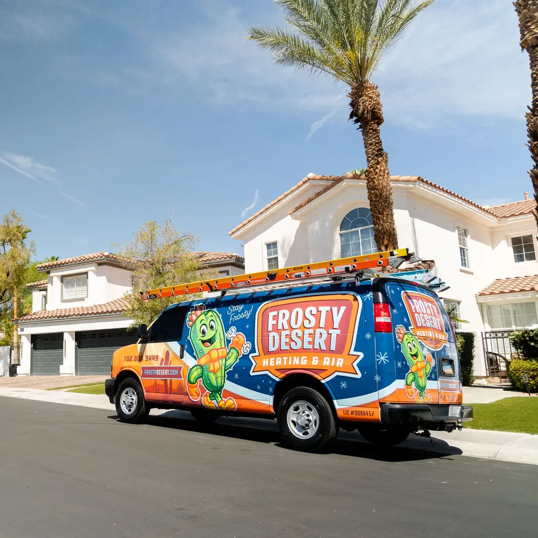Frosty Desert service van outside a customer’s Las Vegas home